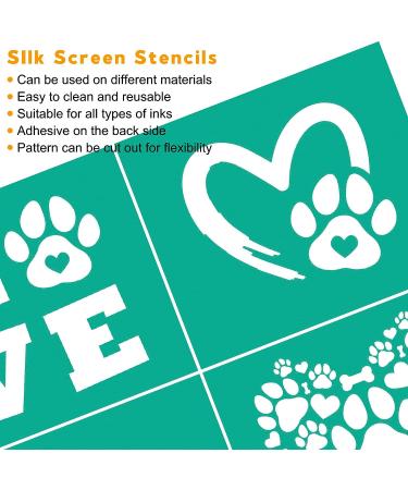 BOOLOOEN Silk Screen Stencil - Self-Adhesive Transfer Stencil for DIY Home Decor - Reusable Washable Mesh Stencil - 8.5x11inch - Valentine's Day Love Theme - Buy Online on SooperMarket.com
