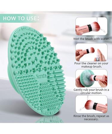 Silicone Makeup Brush Cleaning Mat - Portable Scrubber Tool with Suction Cup for Valentines Day - Green - Buy Online on SooperMarket.com