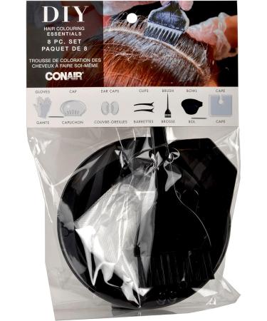 Conair Pro DIY Home Haircoloring Full 8 Pieces tool Kit Gloves Shower cap Ear covers Sectioning Clips Tinting Brush And Bowl for All Hair Types- Lengths (60474WC-4CT) Black - Buy Online on SooperMarket.com