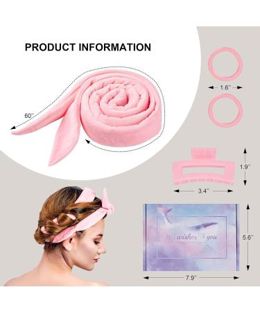 CORATED Heatless Curling Rod Headband - 60 Extra Long Soft Hair Curlers for Overnight Curls - No Heat Styling for Short & Long Hair - Pink - Buy Online on SooperMarket.com