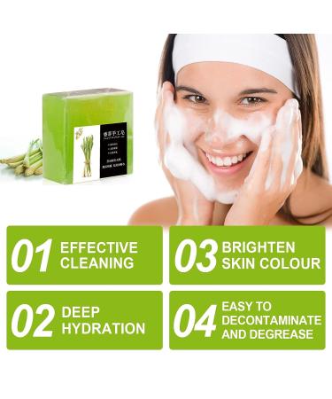 OUKPANE 2Pcs Citronella Soap - Natural Lemongrass Body Wash Bar for Body & Facial Skin - Buy Online on SooperMarket.com