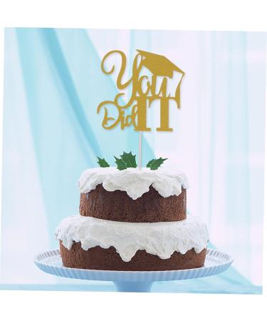 CHILDWEET 10pcs 2021 Graduation Cake Arrangement Trencher Cake Toppers 2021 Graduation Photo Booth Props Dessert Picks High Grad Paper Cups Party Cake Topper Food Insert Card Golden 13x13.5cm - Buy Online on SooperMarket.com