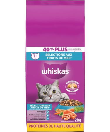 Whiskas Seafood Selections Adult Dry Cat Food With Real Salmon 2kg Bag - Buy Online on SooperMarket.com