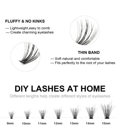 133 Pcs Individual Lashes Extension Kit with Lash Glue and Applicator - Mix False Eyelashes for DIY Soft Natural Look - Portable Cluster Lashes Extensions Kit - F-07 Light Suit - 1 Pack - Buy Online on SooperMarket.com