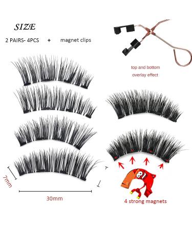 Dual Magnetic Eyelashes Kit - Natural Look, Reusable Fake Lashes - No Glue Needed - 3D False Eyelashes - Magnetic Lashes Extension Kit - Buy Online on SooperMarket.com