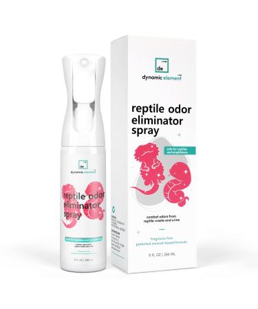 Dynamic Element Reptile Odour Eliminator Spray - Unscented Mineral-Based Formula Deodouriser for Urine and Waste Smells from Bearded Dragon Gecko and Tortoise Vivarium - 9 Fl Oz (266 ml)