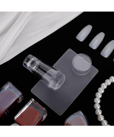 Auidy 6txd Double-End Silicone Nail Art Stamper & Scraper | DIY Manicure Tools for Stamping & French Nails | 5x2.5cm Nail Transfer Stamp - Buy Online on SooperMarket.com