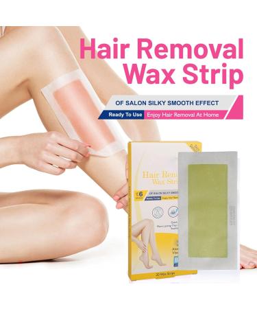 20 Wax Strips for Safe & Easy Hair Removal - Deep Cleaning for Face Arms Legs & Bikini - Mild Formula for Women - Buy Online on SooperMarket.com