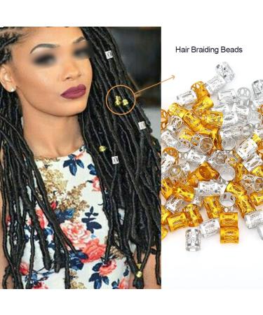 Dreadlock Accessories Adjustable Colorful Braiding Hair Rings Hair Braid Rings Adjustable Metal Decoration Tools(Gold+Silver) - Buy Online on SooperMarket.com