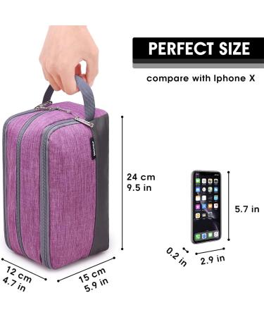 WANDF Toiletry Bag Water-Resistant Nylon Travel Wash Bag Lightweight Dopp Kit for Men and Women (A-Light Purple) - Buy Online on SooperMarket.com