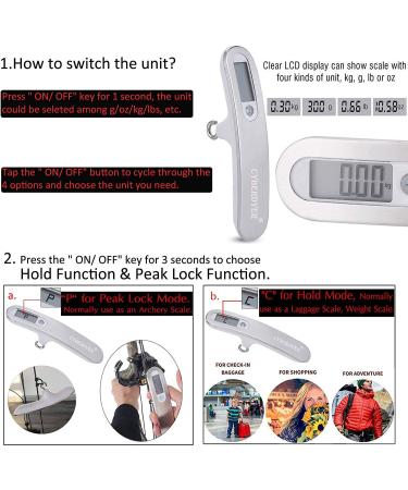 110 lbs Digital Bow Scale | Recurve Archery & Hunting Poundage Scale with LCD Display (Silver) - Buy Online on SooperMarket.com