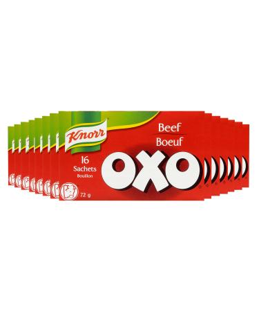 Knorr OXO Bouillon for adding rich deep flavour to soups and stews Beef Sachets easy to use quick to dissolve 72 g pack of 14