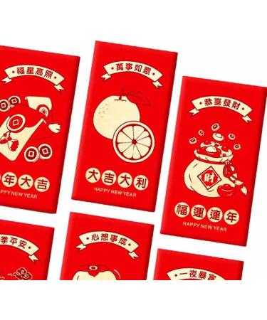 6 Pieces Chinese New Year Red Envelopes Lucky Money Envelope 2024 Dragon Hongbao Hong Bao for Spring Festival Birthday C Style C - Buy Online on SooperMarket.com