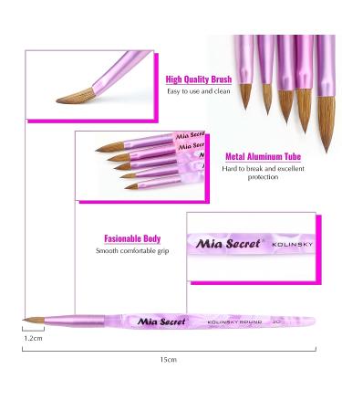 Mia Secret Kolinsky 3D Art Brush 4 (Purple) - Professional Nail Art Brush - Buy Online on SooperMarket.com