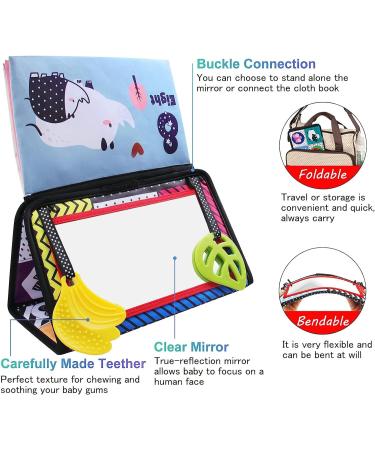 Zenovate Baby Mirror Toys - Foldable Montessori Sensory Toys for Newborns 0-12 Months | Crackling Book & Contrast Designs - Buy Online on SooperMarket.com