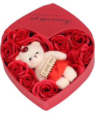 Soap Rose Gift Box Heartshaped Home Decorations Romantic Soft Bath Flower Soap for Valentine's Day Birthday Anniversary - Buy Online on SooperMarket.com