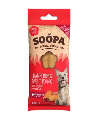 Soopa Cranberry and Sweet Potato Dental Sticks Dog Treat 100 g