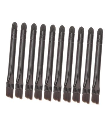 BELLIFFY 10 Pcs Eye Shadow Brush Sponge Blush Makeup Brush Dual Ended Makeup Brush Stainless Steel Black