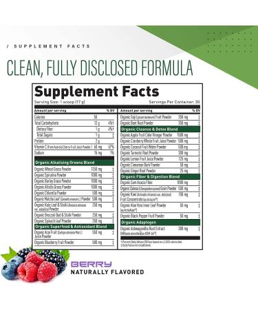 Kaged Muscle Outlive 100 Organic Superfoods & Greens Powder with ACV, Antioxidants, Adaptogen, Prebiotics - Berry 30 Servings | 1.12lb - Buy Online on SooperMarket.com