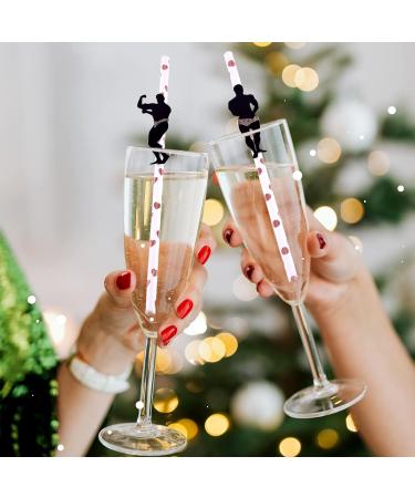 36Pcs Bachelorette Party Decorations Straws Stripper Pole Dancing Men Confetti Straws Party Paper Straws for Bachelorette Decorations Bridal Shower Favors Supplies (Rose Gold) - Buy Online on SooperMarket.com