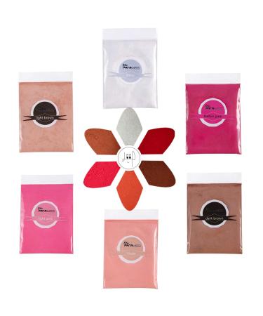 PARAMISS Lip Gloss Pigment Powder Natural Lip Dye 5 Colors x 10G and White Metallic Shimmer Pearl Glitter Pigment Powder for Lip Gloss Lipstick Eyeshadow Cosmetic Grade Lip Gloss Color Pigment