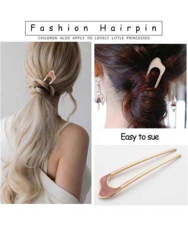 RTRTGS 4 Pieces U-shaped Hair Pins Hairpin Stick French Style U-shaped Hair Clips U-shaped Headdress Hairpins Fork for Women Girls Hair Styling Accessories - 4 Types - Buy Online on SooperMarket.com