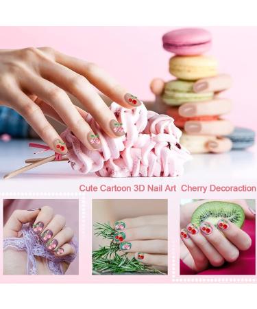 RUNRAYAY 36Pcs 3D Cherry Nail Art Charms Red & Pink Elegant Nail Studs Diamonds for Nail Accessories Summer Fruit Nail Jewelry Decoration for Diy Crafts Nail Decor - Buy Online on SooperMarket.com