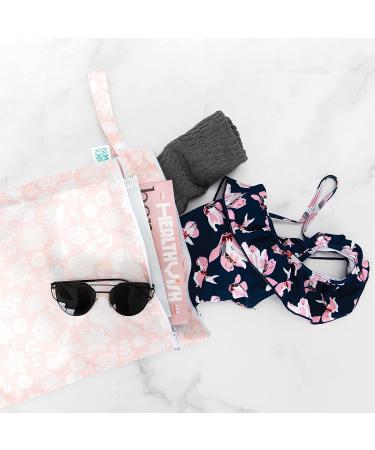 Bumkins Waterproof Wet Bag 12x16 - Washable & Reusable for Travel, Beach, Pool, Stroller - Ideal for Diapers, Gym Clothes, Swimsuits & Toiletries - Lace Design - Buy Online on SooperMarket.com