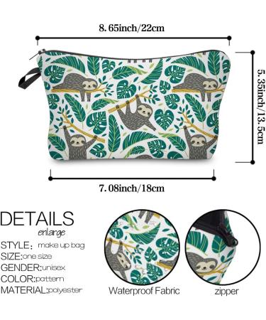 LOOMILOO Cosmetic Bag for Women  Adorable Roomy Makeup Bags Travel Water Resistant Toiletry Bag Accessories Organizer Sloth (Sloth 51476) A:Sloth 51476 - Buy Online on SooperMarket.com