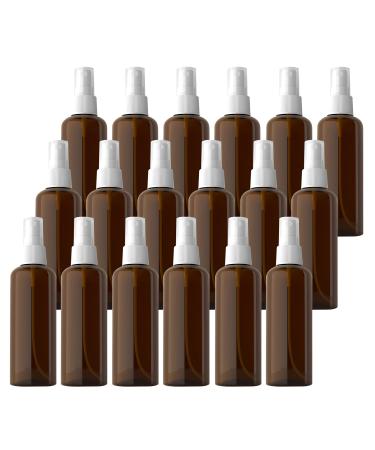 TIANZD 24 Pieces Empty 100 ml Brown PET Plastic Fine Mist Pump Spray Bottles with White Top Portable Sprayer for Perfume Water Cosmetic Travel Containers Refillable 2x Funnel