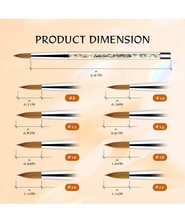 Premium #16 Sable Kolinsky Acrylic Nail Brush | Zobelhaar Nail Art Tool for Gel & Polishes - Perfect for Manicure & Nail Design - Buy Online on SooperMarket.com