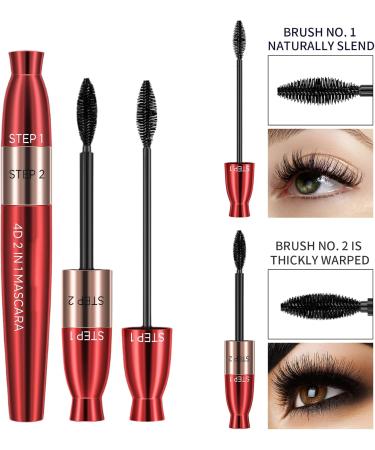 4D Lengthening Curling Mascara 4D Lengthening Curling Mascara 2 In 1 Waterproof 4D Lengthening Curling Mascara for Straight Lashes Waterproof (2pcs) - Buy Online on SooperMarket.com