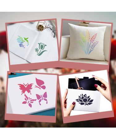 64 Piece Reusable Flower Plant Stencils for Painting on Various Surfaces - DIY Art and Craft Templates for Wood, Walls, Fabric, and More - Buy Online on SooperMarket.com