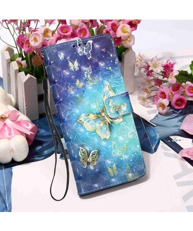 Buy Compatible Samsung Galaxy S23 Ultra Case - Ill Bless Glitzer Glossy 3D Pattern PU Leather Wallet Cover with Butterfly Design - Buy Online on SooperMarket.com