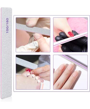 Sularpek 12 PCS Professional Nail Files Buffers | Double Sided 100/180 Grit Emery Boards | Washable Nail Files for Acrylic Nails - Buy Online on SooperMarket.com