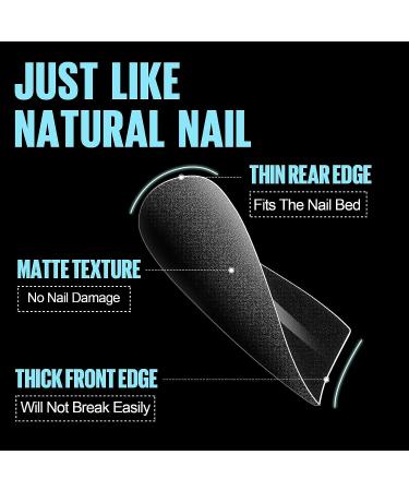TOMICCA Extra Short Coffin Nail Tips - 450Pcs Soft Gel Tips for Nail Extension | Matte Finish Fake Nails in 15 Sizes with Storage Box - Buy Online on SooperMarket.com
