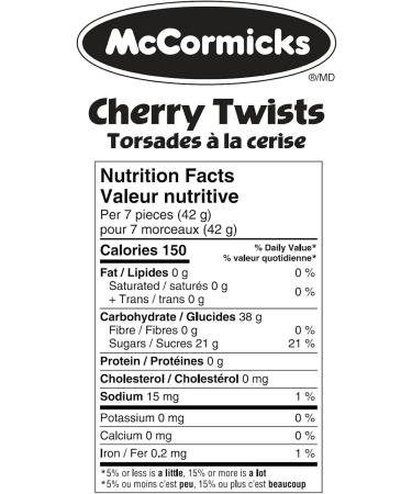McCormicks Cherry Twists - Gummies - Bulk Candy Bag 1.8kg - Buy Online on SooperMarket.com