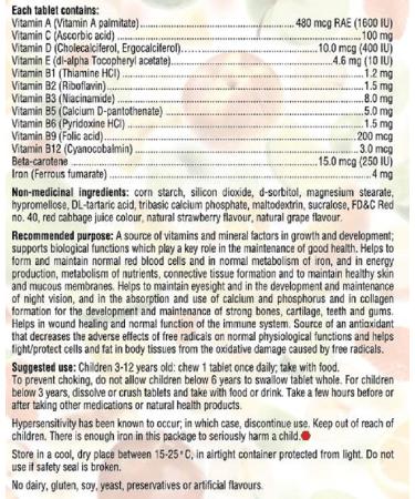 Bill Natural Sources Children's Multivitamins with Iron 90 chewable tablets - Buy Online on SooperMarket.com