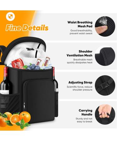 Insulated Leak Proof AUSQI Backpack Cooler - 45 Cans, Waterproof Thermal Bag - Portable & Lightweight, Ideal for Travel, Camping, Beach - Black - Buy Online on SooperMarket.com