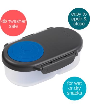 b.box Silicone Food Storage Container with Two Sealed Compartments - Reusable Snack Box for Kids (Blue Slate) - Buy Online on SooperMarket.com