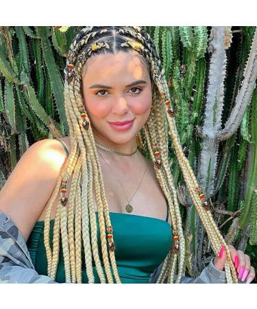 8Pcs Gold Crystals Dreadlock Cuffs & Box Braid Rings - Hair Tube Charms for Women - Buy Online on SooperMarket.com
