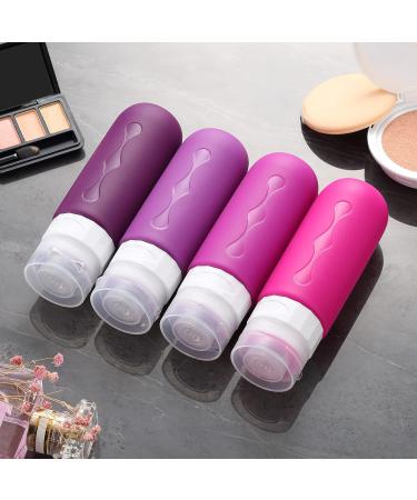 Shop Gemice Silicone Travel Bottles 90ml Set - 4 Leak-Proof Containers for Shampoo & Body Care - FDA Approved Travel Essentials - Buy Online on SooperMarket.com
