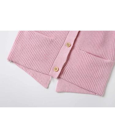 SMILING PINKER Toddler Girls Knit Cardigan Pink | Soft Warm Sweater 12-24 Months - Buy Online on SooperMarket.com