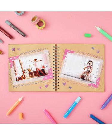 80 Pages Hardcover Kraft Scrapbook Album - Blank 8x8 Inch Journal for Scrapbooking - Buy Online on SooperMarket.com