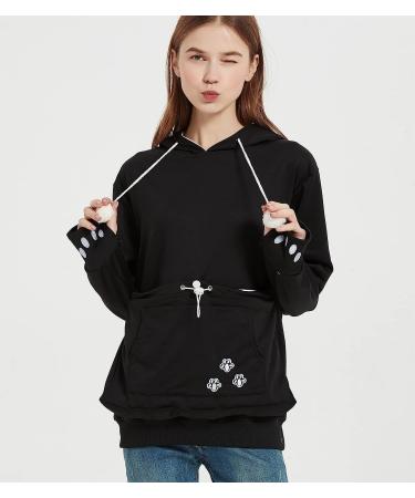 Erbacan Pet Carrier Hoodie-Cat Pouch Sweatshirt- Kangaroo Breathable Unisex Hoodie Medium Black - Buy Online on SooperMarket.com
