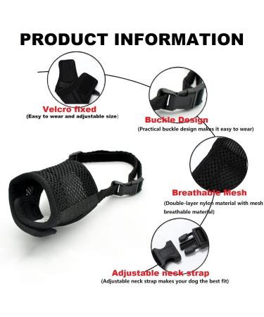 Best Dog Muzzle for Small & Medium Dogs - Prevent Biting Barking & Chewing | Breathable Nylon Design Soft Adjustable Fit - Buy Online on SooperMarket.com
