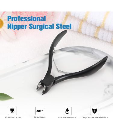 FERYES Precision Toenail Clipper | Stainless Steel Nail Cutter for Thick or Ingrown Toenails | Podiatrist Recommended | Manicure Pedicure Clipper - BLACK - Buy Online on SooperMarket.com