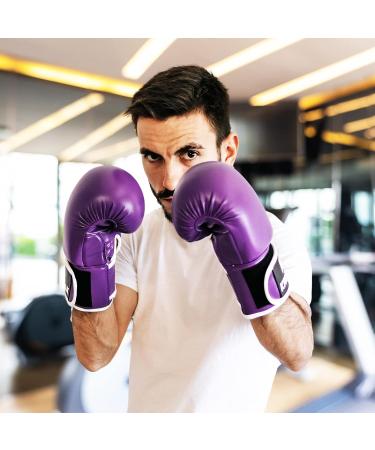 Kruzak Plain Boxing Gloves - Sparring, Kickboxing, Muay Thai, MMA Fighting - Purple, 12 oz - Men & Women - Buy Online on SooperMarket.com