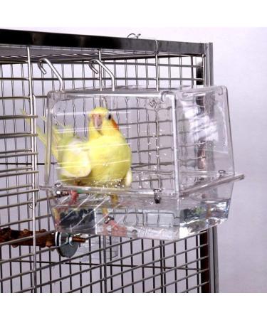 KINTOR Bird Bath No-Leakage Design Bird Bathtub Show for Most Birdcage 5.9x6.3x6.3inch