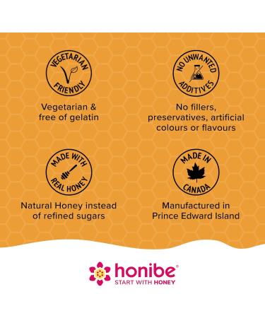Honibe Melatonin Sleep Support Gummies | Honey-Based Gummies Made in Canada | Nighttime Sleep Aid | Natural Sleep Aid to Help Relieve Stress | Melatonin Gummies to Help Support a Healthy Sleep Aid | Sleep Gummies | 70 gummies Nutritional Supplement - Buy Online on SooperMarket.com